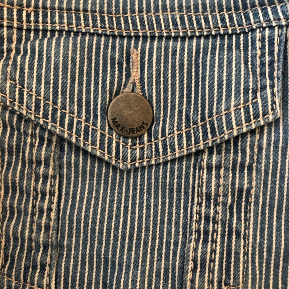 NWT Max Jeans Railroad-Striped Denim Jacket (S) - Picture 8 of 8